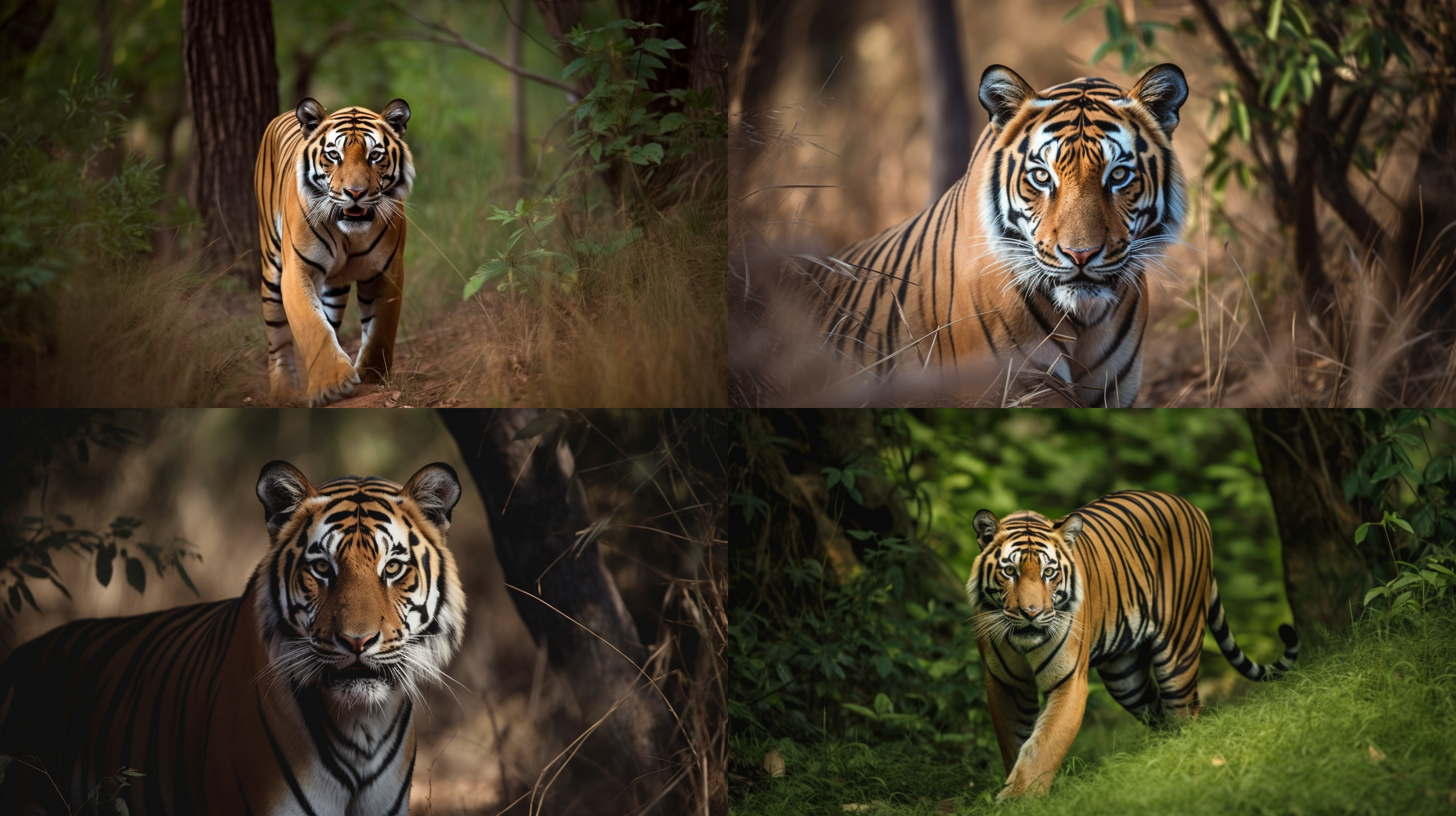 A Tiger in the Wild with 16 by 9 Aspect Ration